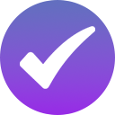 Fondo morado degradado con check blanco